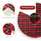 Glitzhome® 48" Red & Black Plaid Reversible Sherpa/Flannel Christmas Tree Skirt